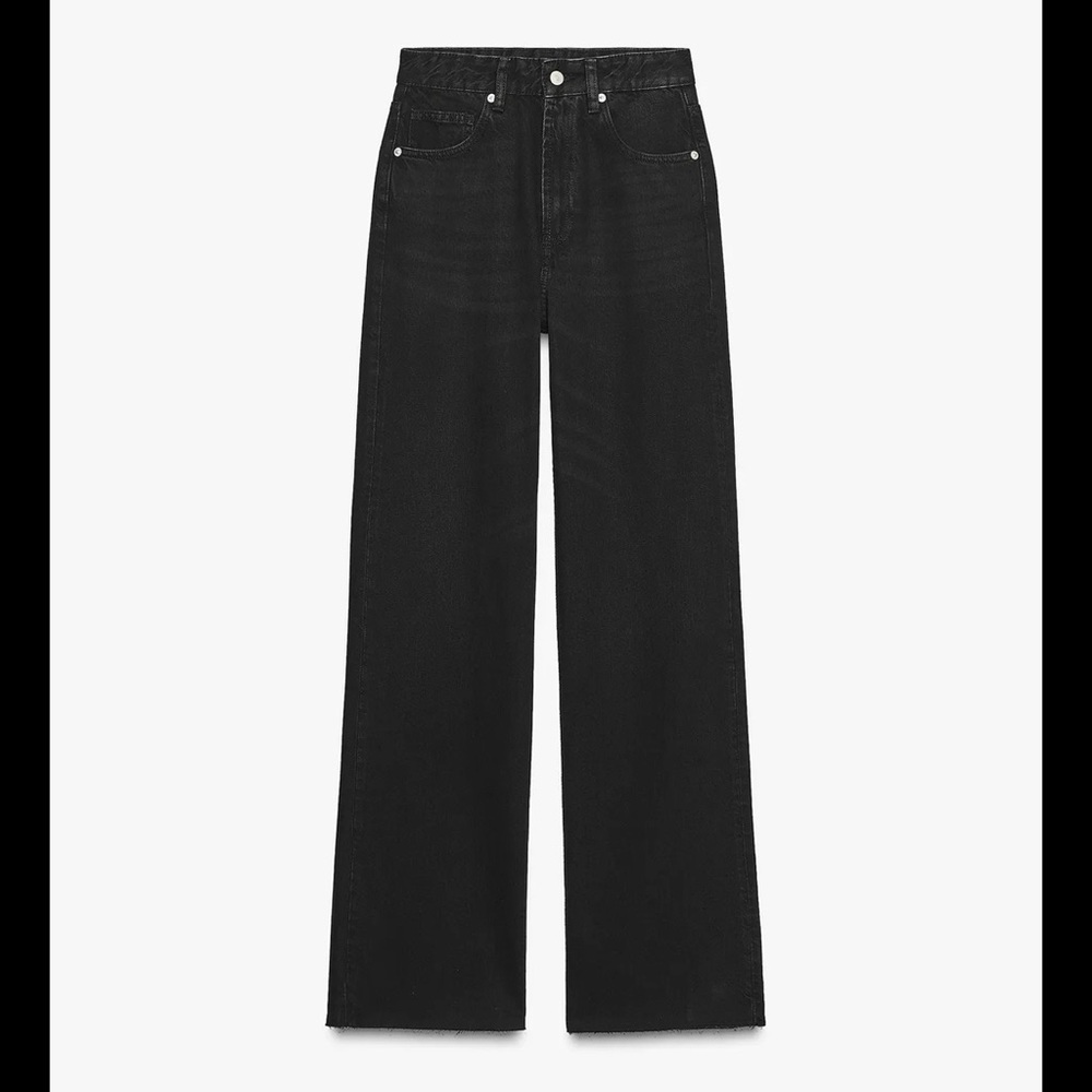 Zara Wide Leg High-Rise Black Women's Jeans